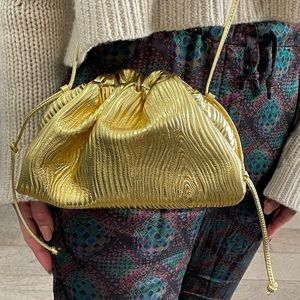 BOTTEGA VENETA bark Gold Mini Pouch